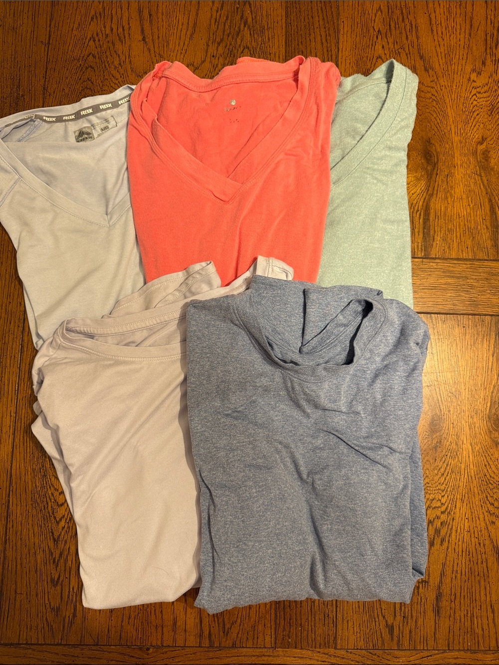 Everyday V-Neck Cotton Tee - Coral, Sage, Light Gray, Heather Blue, Cream